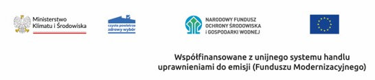 Logotypy Ministerstwa Klimatu i Środowiska, Czyste powietrze, NFOŚiGW, Fundusz Modernizacyjnego