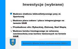 Plansza: wybrane inwestycje