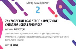 Zniczodzielnie oraz stacje narzędziowe cmentarz Ustka i Zimowiska